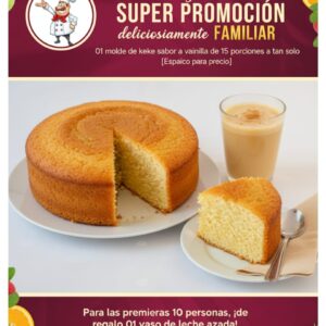 KEKE DE VAINILLA y de regalo un vaso de LECHE AZADA